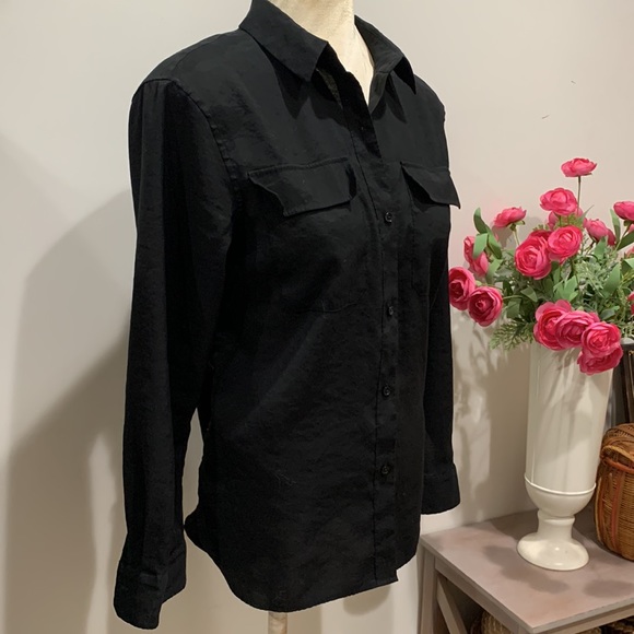 Bananna Republic Button Down Utility Shirt in Black - Picture 3 of 9